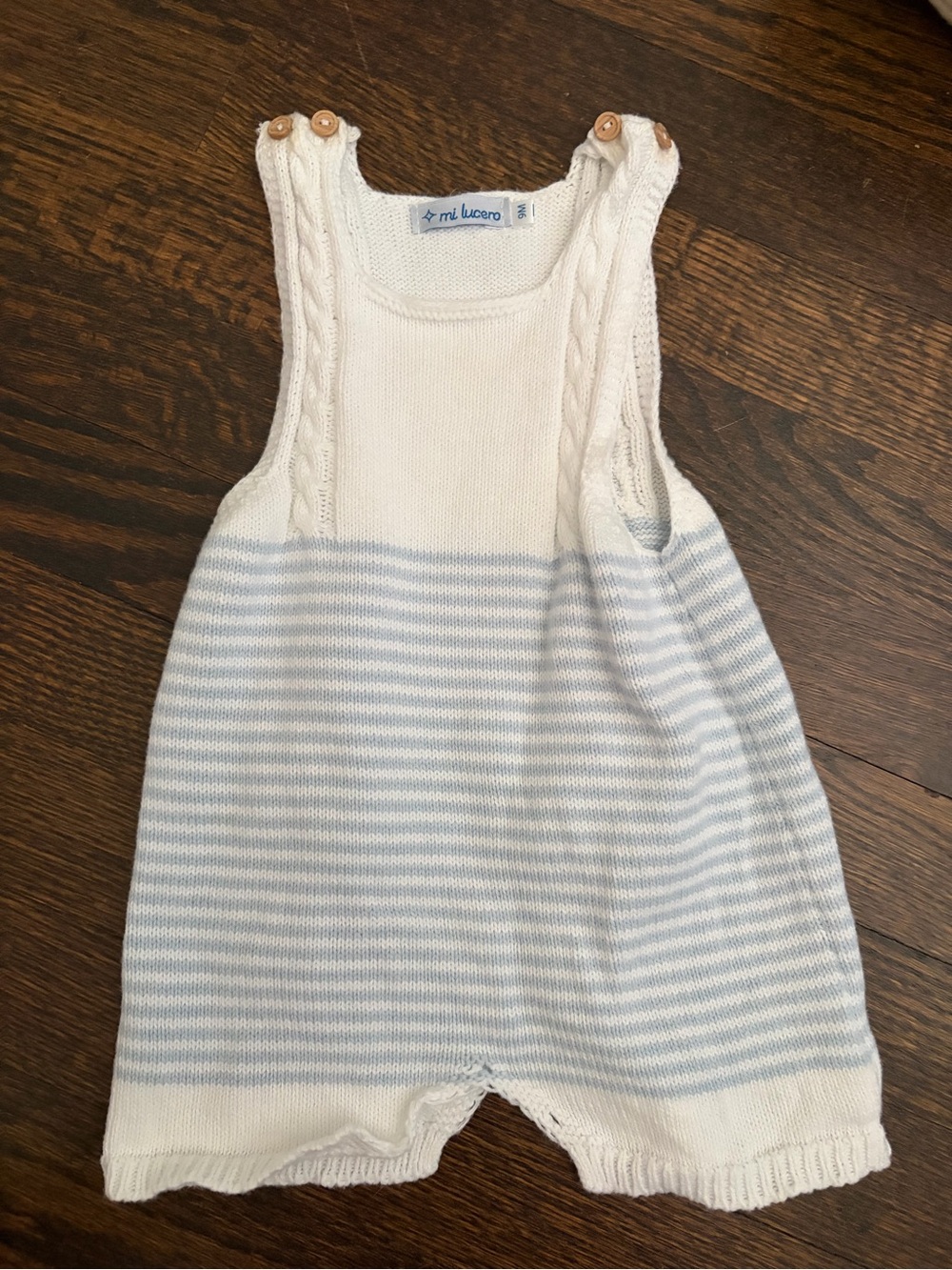 Mi Lucero Knit Striped Baby Romper